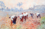 Werkers in het vlas - 45 x 55 cm - 2011